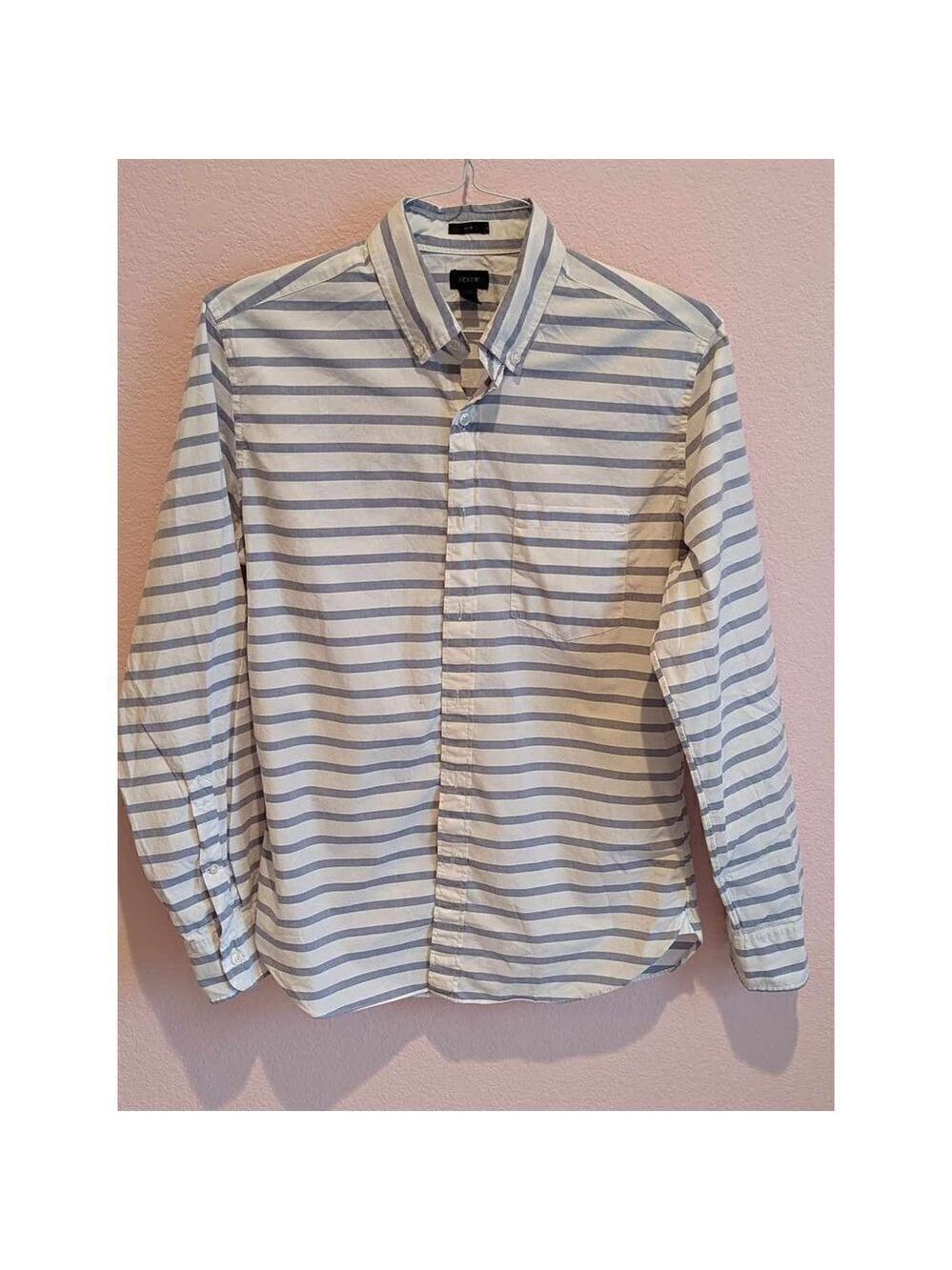 J. CREW Mens Medium blue and white striped shirt